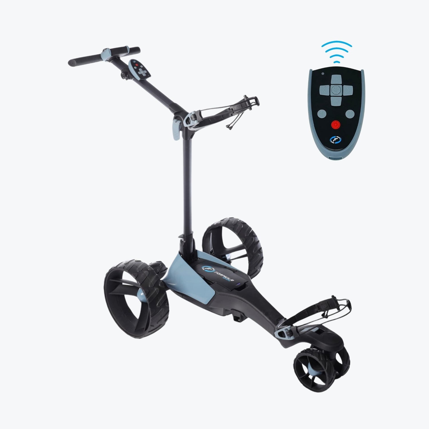 Formula Remote electric golf cart with slope control navigation assistant.