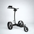 Front angle of GRi-975Li electric golf trolley featuring dual motors, lithium battery power, and a strong lightweight aluminum build