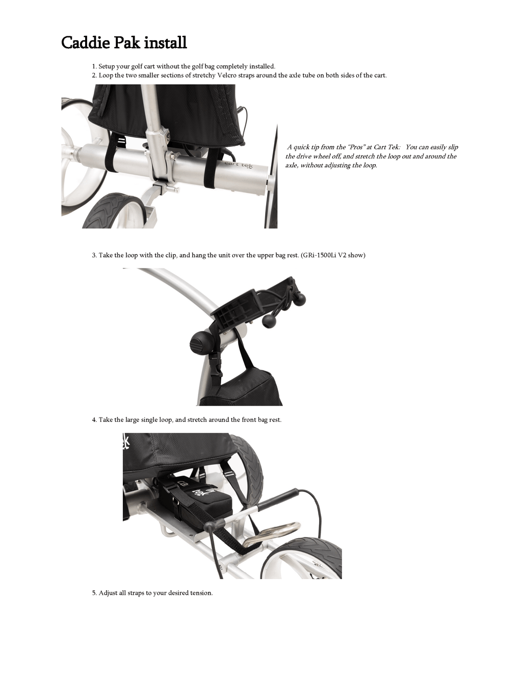 how to install a caddie pak on a cart.