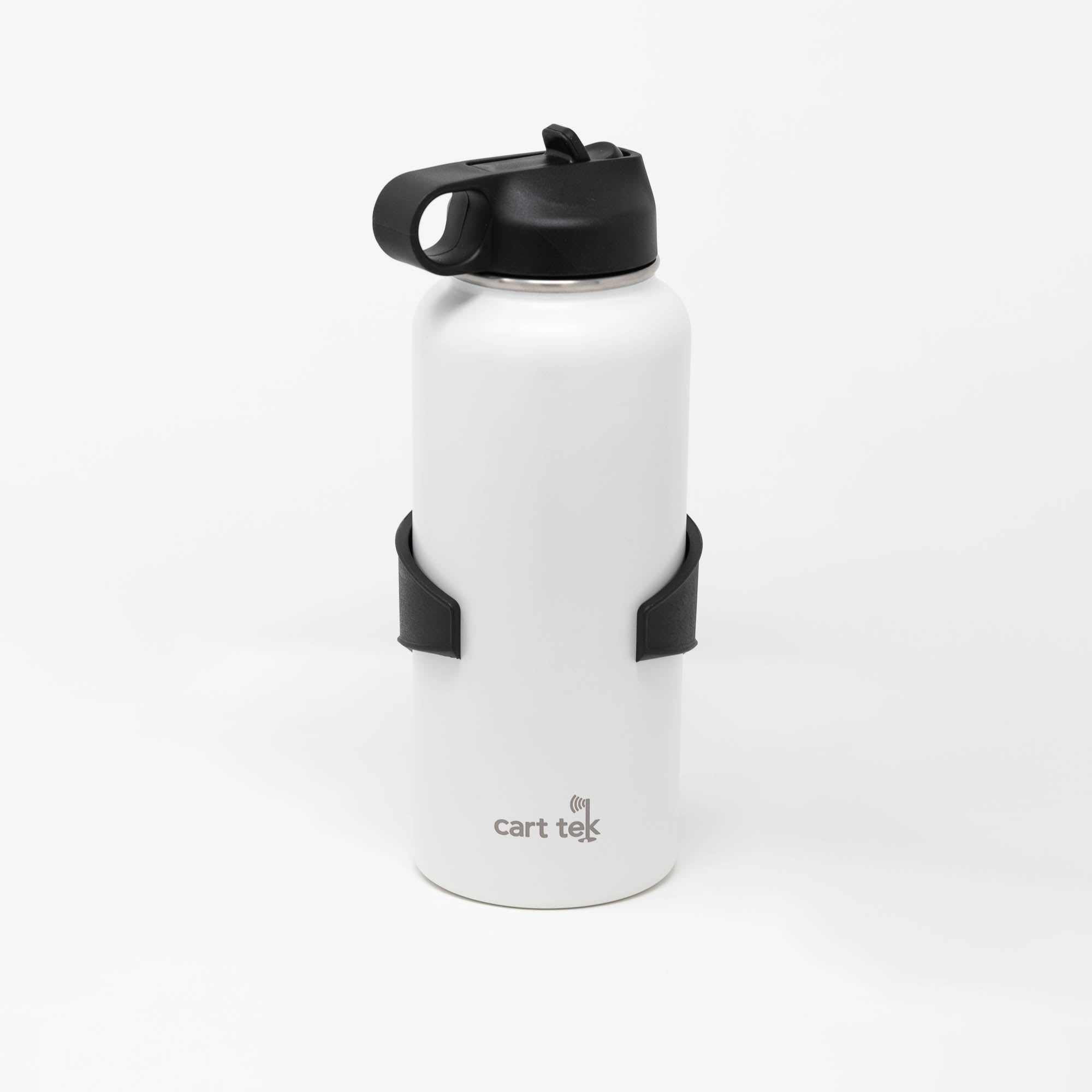 White Cart Tek 32 Oz Thermos Cup Water Bottle and XL Drink Holder Comb