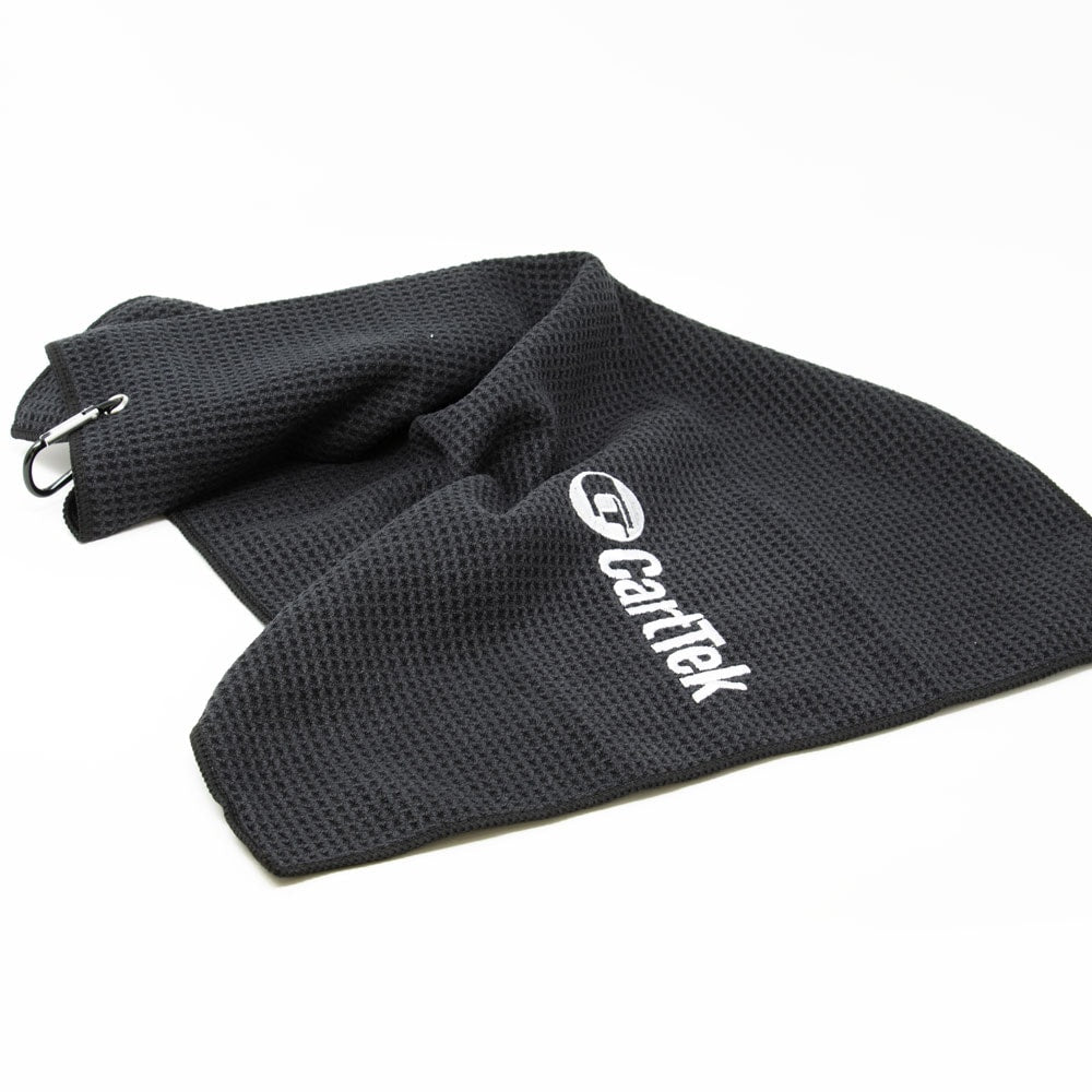 waffle weave microfiber golf towel with carabiner